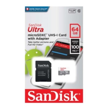 Карта памяти 64GB MicroSD SanDisk Ultra UHS-I + адаптер