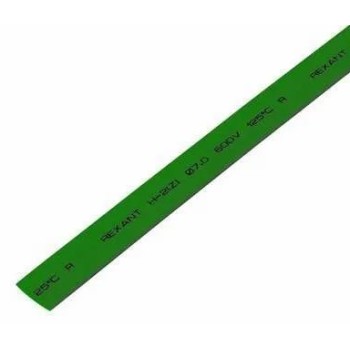 Термоусадочная трубка REXANT 6,0 / 3,0 мм, зеленая, упаковка 50 шт. по 1 м