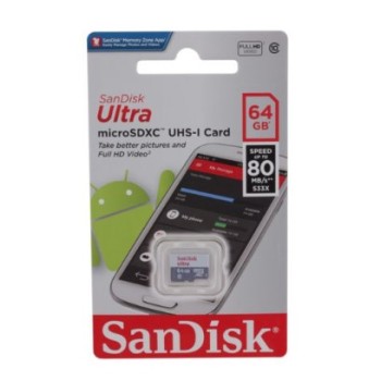 MicroSD 64GB SanDisk Class 10 Ultra Android UHS-I (80 Mb / s) без адаптера (NEW)