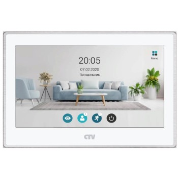 CTV-M5702 W (белый) Монитор видеодомофона, поддержка форматов AHD, TVI, CVI и CVBS