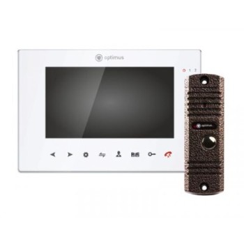 Комплект видеодомофона Optimus VMH-7.1 (w) + DSH-E1080 (медь)