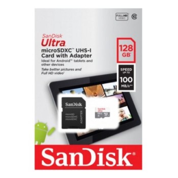 Карта памяти 128GB MicroSD SanDisk Ultra UHS-I + адаптер