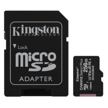 Карта памяти 256GB MicroSDXC Kingston Class 10 Canvas Select Plus A1 (100 Mb / s) + SD адаптер